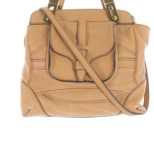 Chloe ショルダーバッグ ハンドバッグ 2way レザー ロゴ ブラウン