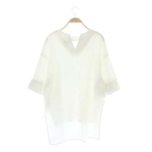 ADORE 20SS プリペラストレッチブラウス カットソー 七分袖 38 白 ホワイト