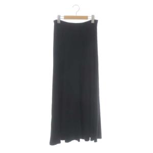 vingt-trois 21SS ハイブリットコットンストレッチ スカート ニット ロング フレア 38 ブラック