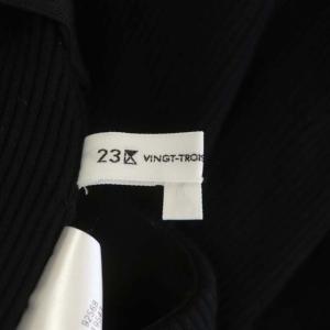 23区 vingt-trois 21SS ハイブリットコットンストレッチ スカート ニット ロング フレア 38 ブラック