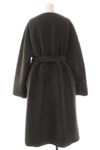 STUNNING LURE 2フェイスムートンコート ボアコート ロング スナップボタン リボンベルト付き 2 カーキ