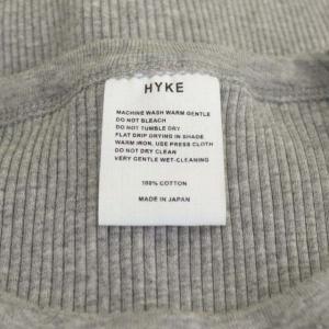 HYKE コットンクルーネックリブカットソー 長袖 グレー