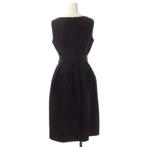 SYBILLA ノースリーブワンピース ミモレ丈 フレア タック M ワインレッド