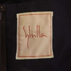 SYBILLA ノースリーブワンピース ミモレ丈 フレア タック M ワインレッド