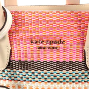 kate spade new york 22SS マンハッタン ウーブン ファブリック ハンドバッグ 2way フェイクレザー ベージュ