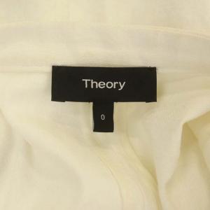 Theory 19SS ノーカラージャケット リネン混 ストレッチ 0 ホワイト