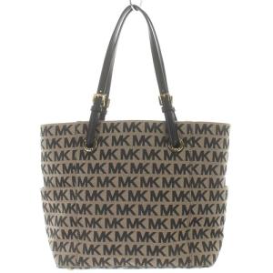 MICHAEL Michael Kors シグネチャー トートバッグ キャンバス ハンドバッグ ブラック 茶色