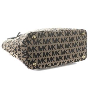 MICHAEL Michael Kors シグネチャー トートバッグ キャンバス ハンドバッグ ブラック 茶色