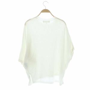ENFOLD コットンドルマンニットプルオーバー カットソー 半袖 クルーネック 38 白 ホワイト