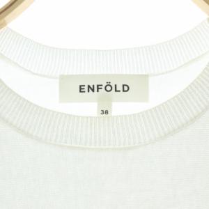 ENFOLD コットンドルマンニットプルオーバー カットソー 半袖 クルーネック 38 白 ホワイト