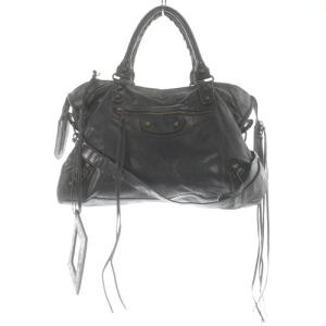 BALENCIAGA 115748-1000 ザシティ ハンドバッグ 2way レザー 黒