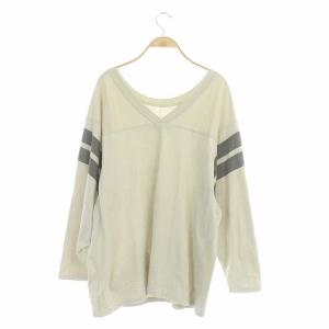 AMERICANA クルーネックカットソー 長袖 ベージュ グレー