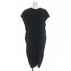 PEダブルクロス Twistコクーンドレス ワンピース ひざ丈 フレンチスリーブ 36 黒 ブラック
