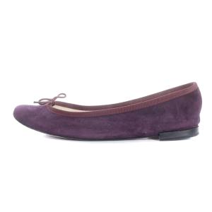 Repetto バレエシューズ パンプス スエード リボン 37 24cm 紫 パープル