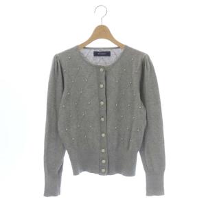 21AW バイアスパールカーディガン ニット 長袖 丸首 38 グレー