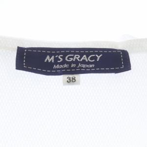 M'S GRACY 22年 メッシュフリルジャケット ノーカラージャケット ブルゾン シースルー 38 白 ホワイト