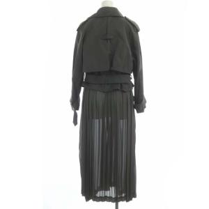 Ameri VINTAGE 3WAY SHEER DOCKING COAT ショート丈 ロング プリーツ チャコールグレー