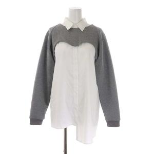 2点セット HEART CUTTING DOCKING TOP トップス カットソー 長袖 クルーネック ショート シャツ