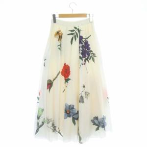 Ameri VINTAGE AMANDA CIRCULAR SKIRT フレア ロング 花柄 S ホワイト マルチカラー