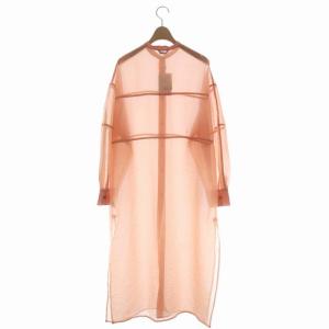 CLANE 22SS SWITCH DESIGN LONG SHEER SHIRT シャツ シアー 長袖 ロング 前開き 2 サーモンピンク