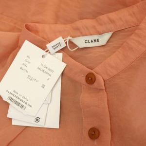 CLANE 22SS SWITCH DESIGN LONG SHEER SHIRT シャツ シアー 長袖 ロング 前開き 2 サーモンピンク