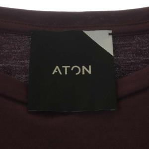 ATON ROUND HEM Tシャツ カットソー プルオーバー 半袖 02 バーガンディ