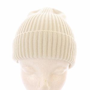 HYKE ニット帽 帽子 リブ ウール ホワイト 白