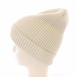 HYKE ニット帽 帽子 リブ ウール ホワイト 白