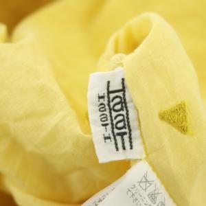 HaaT 刺し子シャツ 長袖 刺繍 バンドカラー 2 イエロー