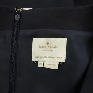 kate spade new york Vネックワンピース ミニ ノースリーブ ドット 00 ネイビー