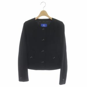 ノーカラージャケット バックギャザー 36 ブラック