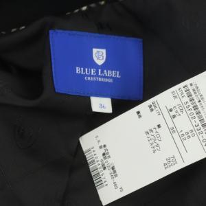 BLUE LABEL CRESTBRIDGE ノーカラージャケット バックギャザー 36 ブラック