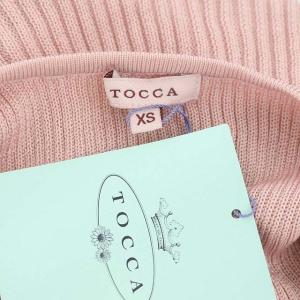 TOCCA ファー付ニットカーディガン 長袖 リブ XS ピンク