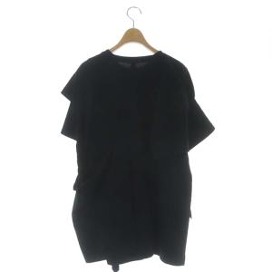 nagonstans 20AW 変形デザインカットソー 半袖 クルーネック チュニック プルオーバー 38 黒 ブラック