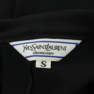 YVES SAINT LAURENT Chemisiers オールドレトロ トップス カットソー 七分袖 パフスリーブ S ブラック