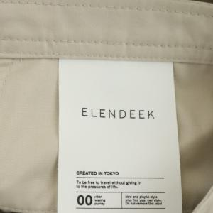 ELENDEEK ストライププリーツドッキングフレアスカート ロング 02 ベージュ 白 黒 ホワイト ブラック