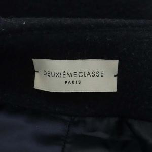 Deuxieme Classe Beaver ノーカラーオーバーコート アウター ロング ネイビー