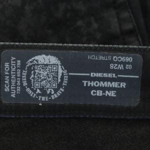 DIESEL THOMMER CB-NE デニムパンツ ジーンズ スキニー 総柄 ストレッチ 28 ブラック