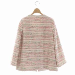 ANAYI 22SS ファンシーツイードコクーン ジャケット 36 ライトピンク