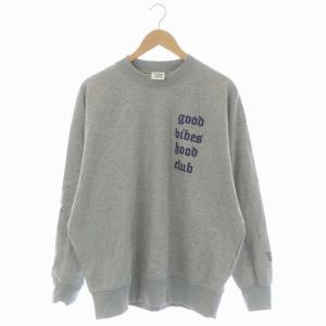 × フッド HOOD 22SS 別注hood SWEAT スウェット トレーナー 長袖 刺繍 プリント プルオーバー F ライトグレー