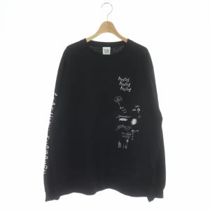 HOOD 22SS 別注hood TEE ロンT カットソー 長袖 クルーネック ロゴ刺繍 プリント F