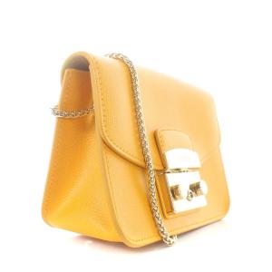 FURLA メトロポリス チェーンバッグ ショルダーバッグ レザー ロゴ オレンジ