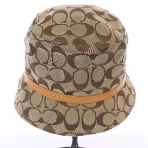 COACH バケットハット シグネチャー柄 ベージュ