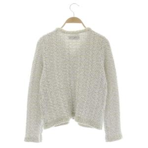 ANAYI 22SS MIXツイードニットカーディガン 長袖 ラメ 前開き 36 イエローベージュ ゴールド