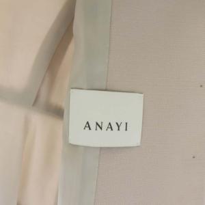 ANAYI ノーカラージャケット 3B 総裏地 ウール 36 ピンク