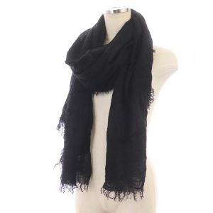 Faliero Sarti ストール マフラー 透かしチェック 黒 ブラック
