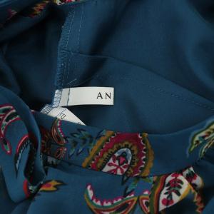 ANAYI ノースリーブ ワンピース ロング シフォン ペイズリー柄 36 グリーン