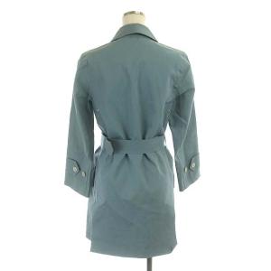 MACKINTOSH ゴム引きコート スプリングコート ロング ステンカラー 背抜き 32 ライトブルー