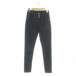 デニムパンツ ジーンズ スキニー ハイウエスト ストレッチ 36 ブラック