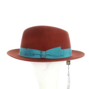 Borsalino イタリア製 中折れハット 帽子 ウール 61cm ブラウン 水色